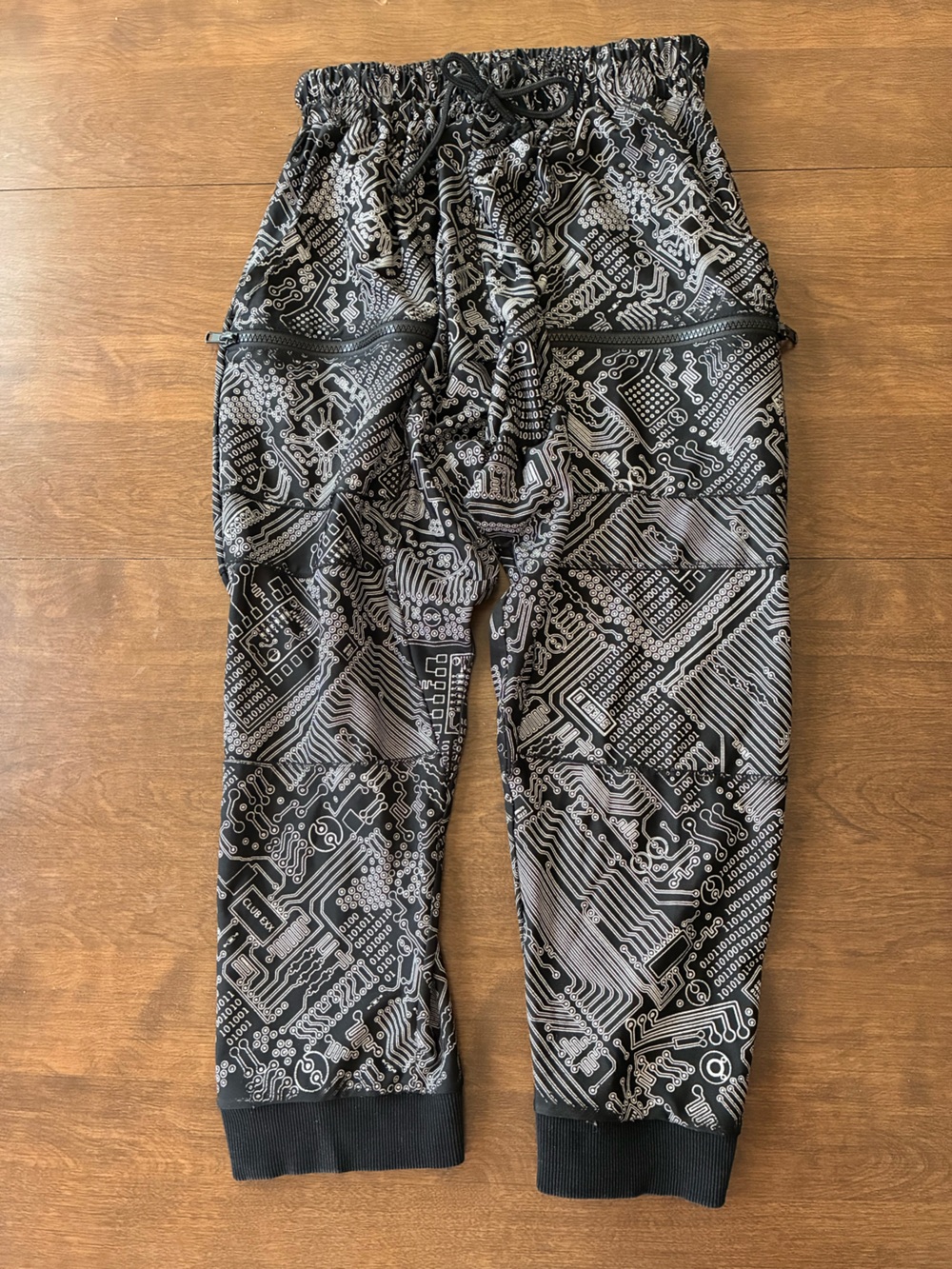 Unisex Club Exx Black Circuit-Pattern Joggers